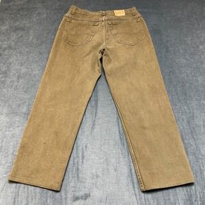Vintage Lee Pants Mens 32x30 Brown Canvas Cotton Medium Wash Straight Leg